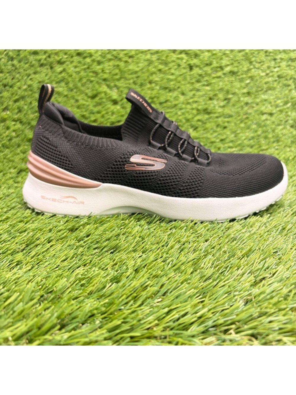Skechers Skech-Air Dynamight Perfect Women Size 6.5 Black Athletic Shoes Sneaker